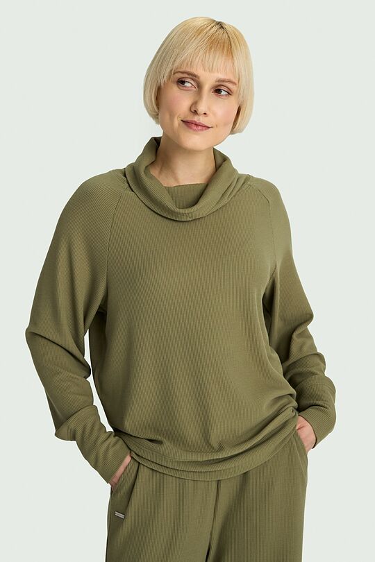 Džemperis aukšta apykakle 1 | ŽALIA | Audimas