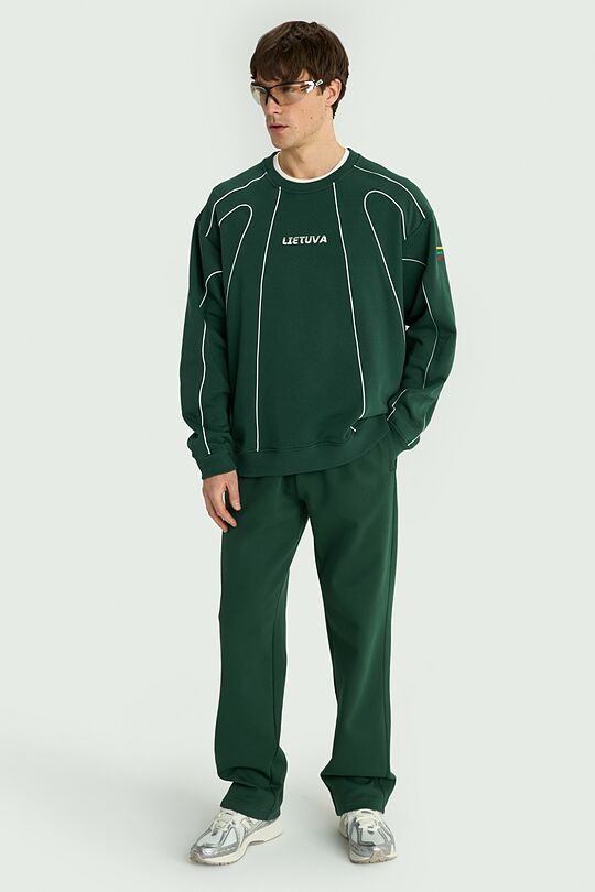 Nacionalinės kolekcijos padidintas džemperis 9 | ŽALIA | Audimas