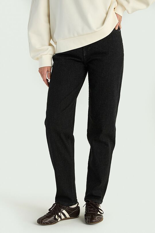 Siaurėjantys džinsai su elastanu 2 | JUODA | Audimas