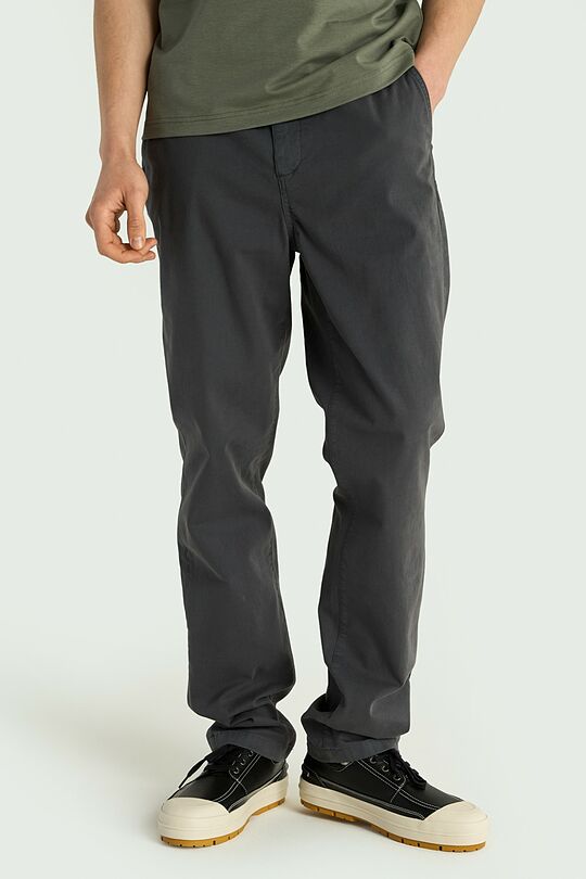 Klasikinio stiliaus medvilnės kelnės 2 | TAMSIAI PILKA | Audimas