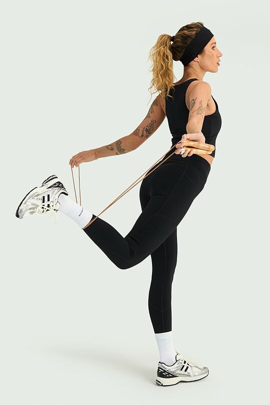 Sportinės tamprės su papildomom kišenėm 5 | JUODA | Audimas