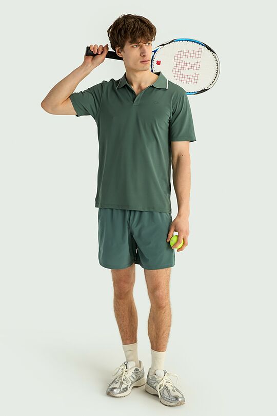 Sintetiniai sportiniai pikė polo marškinėliai 1 | TAMSIAI ŽALIA | Audimas