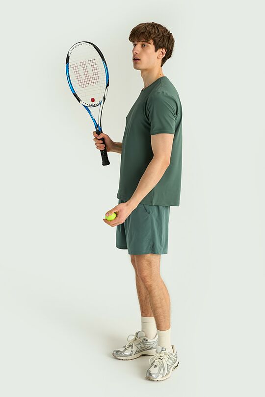 Sintetiniai pikė marškinėliai sportui 5 | TAMSIAI ŽALIA | Audimas