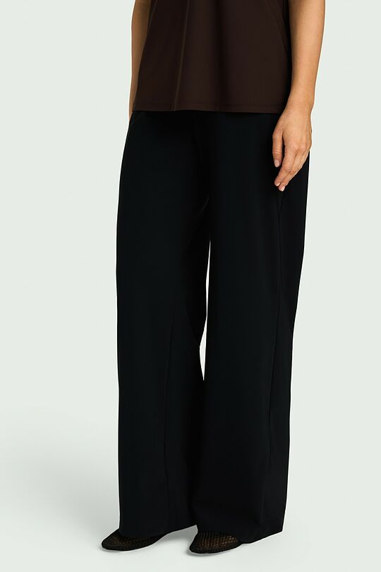 SENSITIVE medžiagos laisvo silueto kelnės 2 | JUODA | Audimas