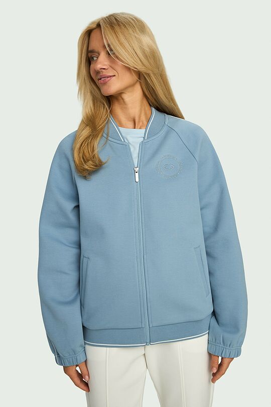 Atsegamas medvilninis pikė bomberio švarkelis 1 | MĖLYNA | Audimas