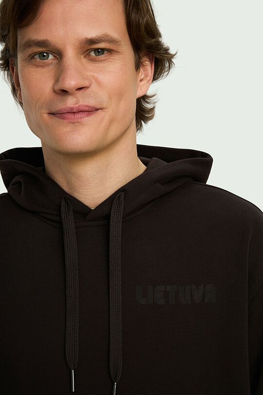 Nacionalinės kolekcijos medvilninis džemperis su gobtuvu 3 | RUDA | Audimas