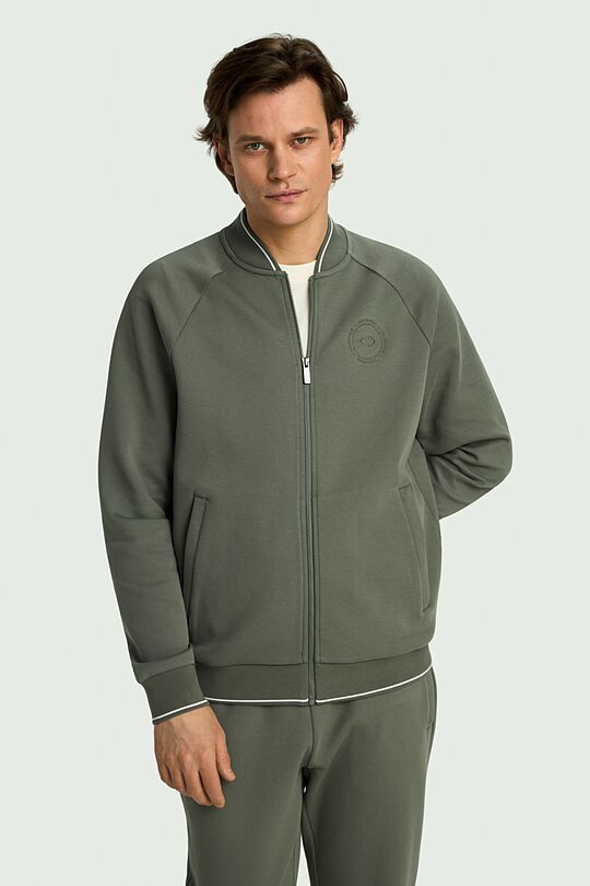 Atsegamas medvilninis pikė bomberio švarkelis 1 | ŽALIA | Audimas