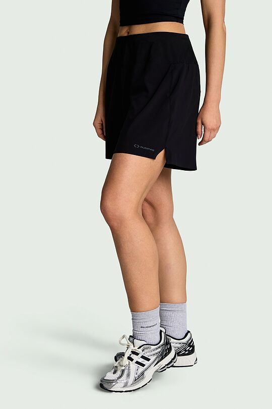 Sportiniai šortai su vidinėmis kelnaitėmis 2 | JUODA | Audimas