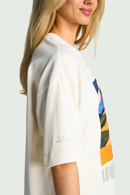 Medvilniniai marškinėliai trumpomis rankovėmis „Laukai“ 6 | KREMINĖ | Audimas