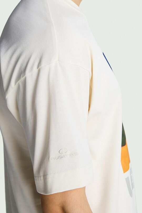 Medvilniniai marškinėliai trumpomis rankovėmis „Laukai“ 4 | KREMINĖ | Audimas