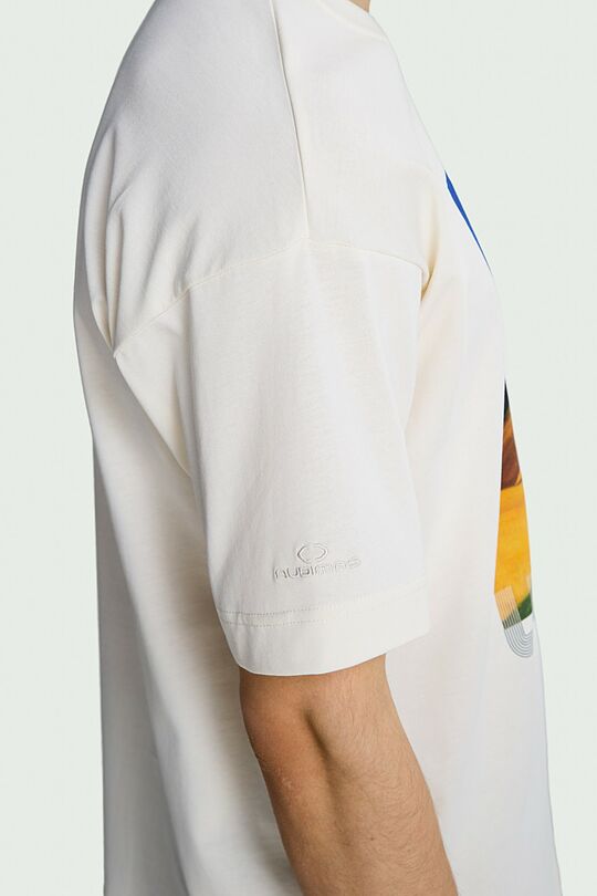 Medvilniniai marškinėliai trumpomis rankovėmis „Namukas“ 8 | KREMINĖ | Audimas