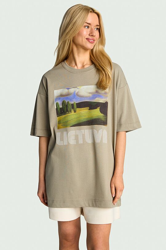 Medvilniniai marškinėliai trumpomis rankovėmis „Medeliai“ 5 | ŽALIA | Audimas