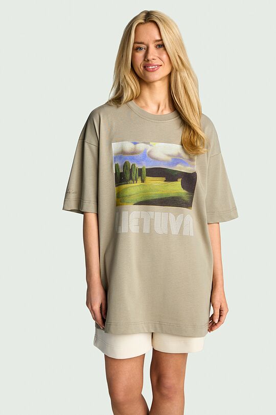 Medvilniniai marškinėliai trumpomis rankovėmis „Medeliai“ 9 | ŽALIA | Audimas