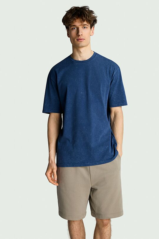 Marginti medvilniniai marškinėliai 1 | TAMSIAI MĖLYNA | Audimas