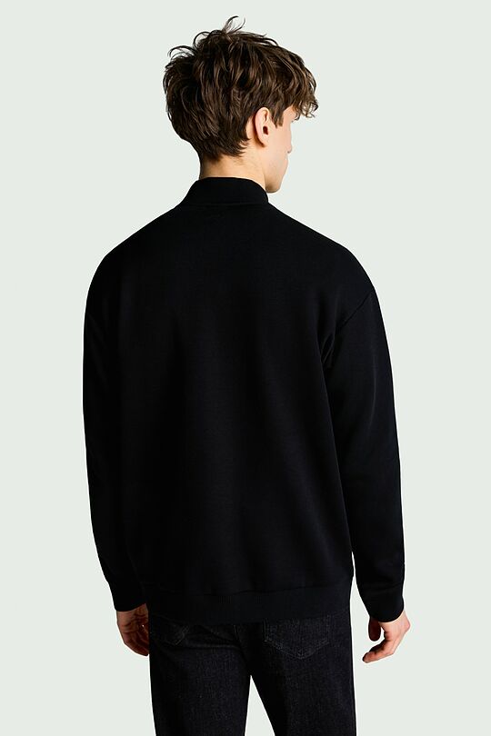 Medvilninis atsegamas bomberio švarkelis 3 | JUODA | Audimas