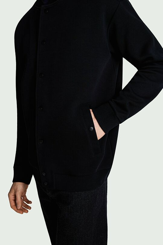 Medvilninis atsegamas bomberio švarkelis 4 | JUODA | Audimas