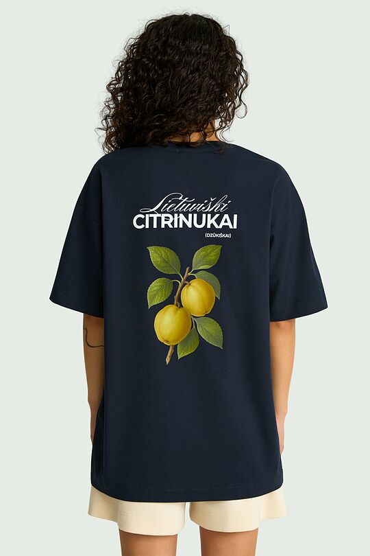 Medvilniniai marškinėliai trumpomis rankovėmis „Citrinukai“ 4 | TAMSIAI MĖLYNA | Audimas