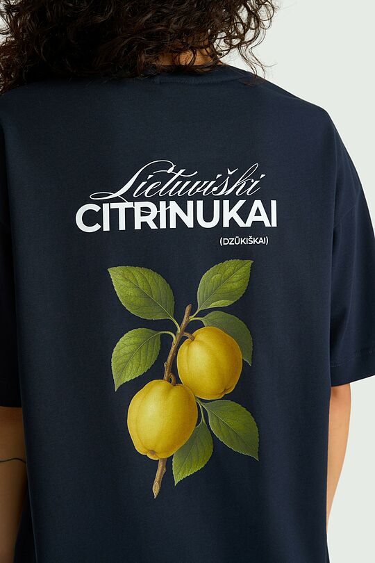 Medvilniniai marškinėliai trumpomis rankovėmis „Citrinukai“ 7 | TAMSIAI MĖLYNA | Audimas