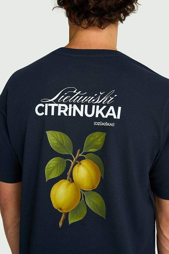 Medvilniniai marškinėliai trumpomis rankovėmis „Citrinukai“ 9 | TAMSIAI MĖLYNA | Audimas