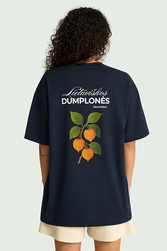 Medvilniniai marškinėliai trumpomis rankovėmis „Dumplonės“ 4 | TAMSIAI MĖLYNA | Audimas