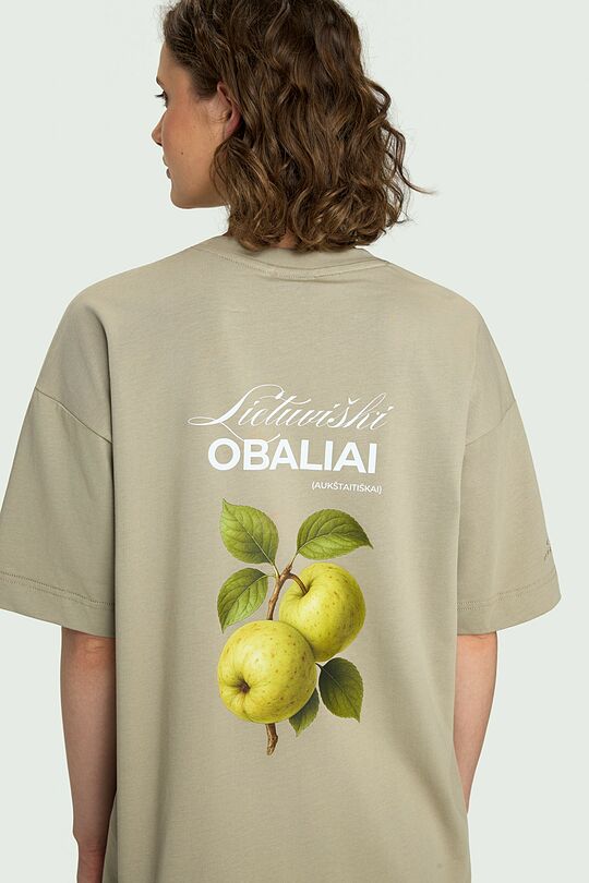 Medvilniniai marškinėliai trumpomis rankovėmis „Obaliai“ 8 | ŽALIA | Audimas
