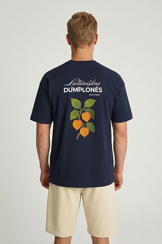 Medvilniniai marškinėliai trumpomis rankovėmis „Dumplonės“ 2 | TAMSIAI MĖLYNA | Audimas
