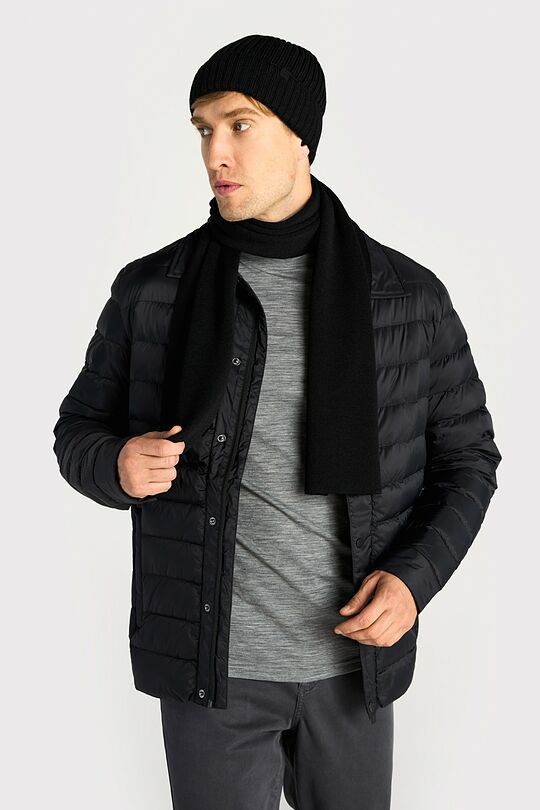 Megztas merino vilnos šalikas 3 | JUODA | Audimas
