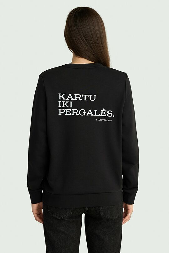 Moteriškas medvilinis džemperis „Kartu iki pergalės“ 2 | JUODA | Audimas