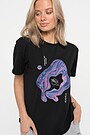 Marginti tamprūs medvilniniai marškinėliai 3 | BLACK PRINTED | Audimas