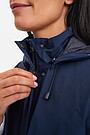 Laisvo silueto ilga parka 3 | MĖLYNA | Audimas