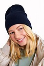 Megzta merino vilnos kepurė 2 | NAVY | Audimas