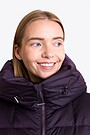 Pūkinis paltas su dideliu gobtuvu 4 | VIOLETINĖ | Audimas