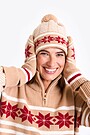 Megzta, raštuota vilnos kepurė 3 | KREMINĖ | Audimas