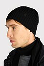 Megzta merino vilnos kepurė 2 | JUODA | Audimas