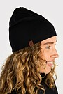 Megzta merino vilnos kepurė 4 | JUODA | Audimas
